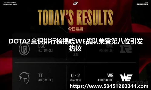 DOTA2意识排行榜揭晓WE战队荣登第八位引发热议